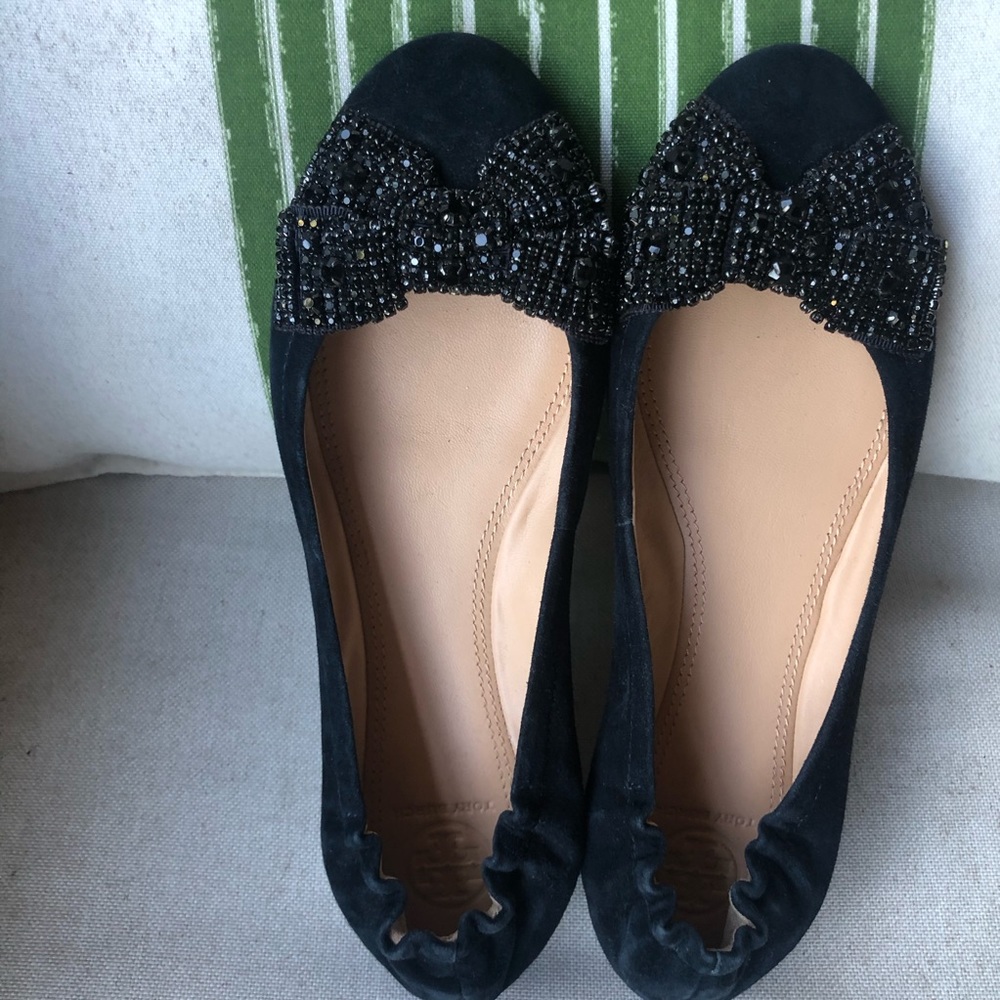 Tory Burch Bonneville Embellished Bow Flats